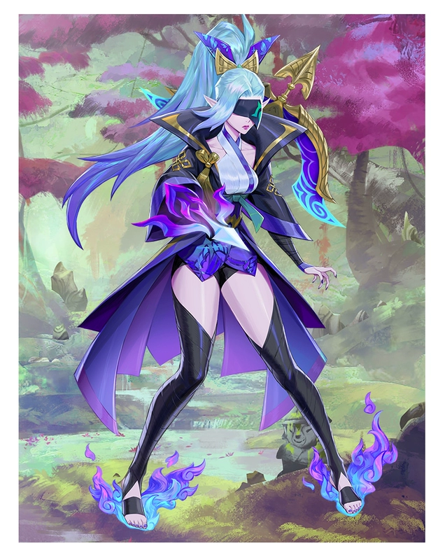 [Nuoqi] Liên Minh Huyền Thoại LOL Soul Lotus VN Vayne cos tóc giả cosplay kiểu tóc đuôi ngựa tóc giả