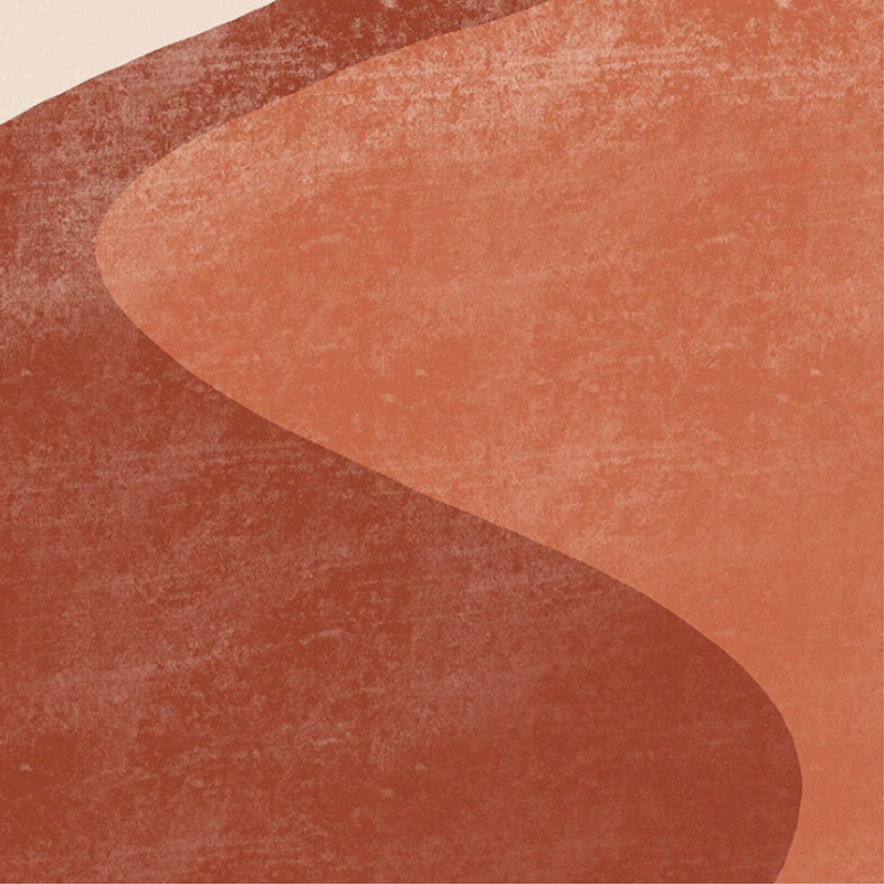 赤陶大地色北欧莫兰迪色装饰画客厅沙发背景墙抽象画ins风落地画