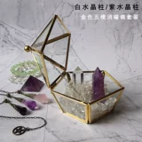 Натуральная вода, белый кварц, браслет из натурального камня с аметистом, коробка для хранения, аквариум