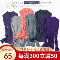 Silk knitwear autumn new womens knitted top womens long-sleeved slim-fitting semi-high-neck inner tie bottoming shirt womens thin section