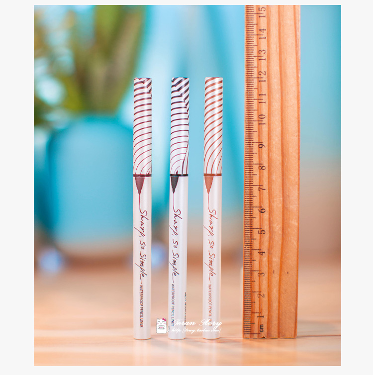 Có thể đi với quần bơi Bút kẻ mắt mảnh mai Leo 2 mm chống thấm nước màu nâu đen mới - Bút kẻ mắt gel kẻ mắt