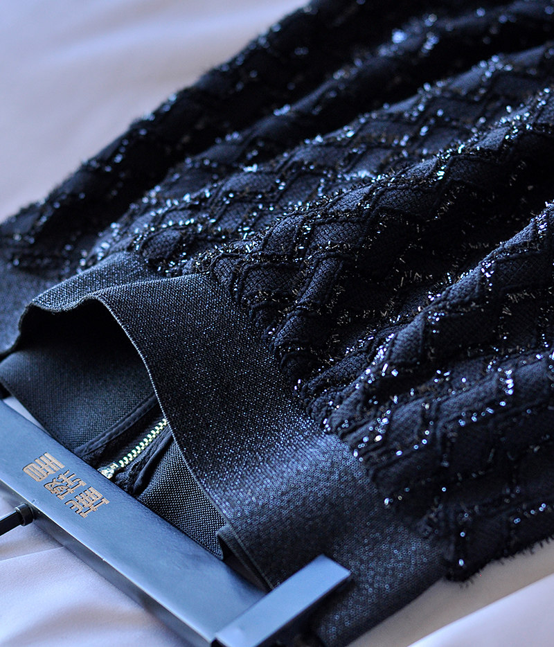 Self-leaving high-end shiny dresses retro elegance brief quite sphincter half-body dress with high waist commute display slim A character tightness waist