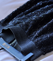 Self-reserved high-end sparkling skirt Retro elegant simple structured skirt High-waisted commuter thin A-word elastic waist