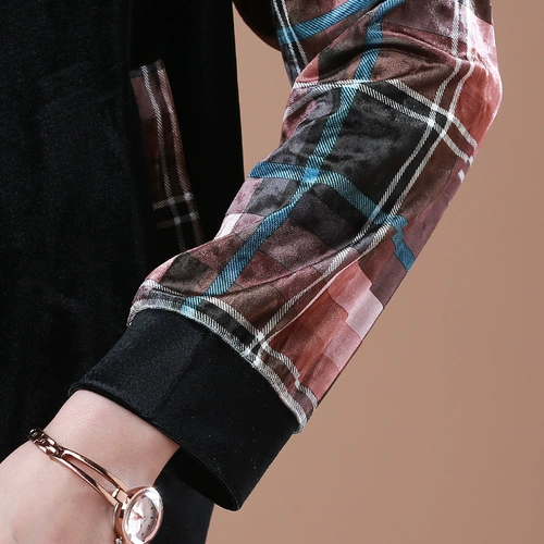 Весенняя бархатная куртка для матери, комплект, осенний спортивный костюм для пожилых людей, в западном стиле, коллекция 2021