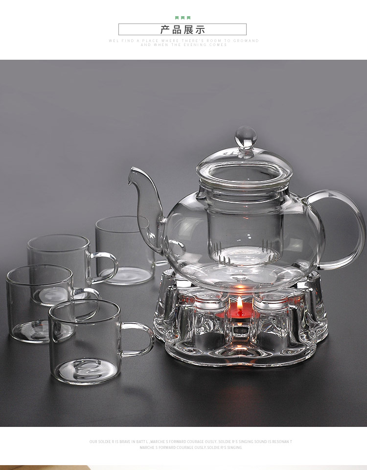 Cao thủ công nhiệt độ cao borosilicate trà thủy tinh nhiệt độ cao thiết lập nhà kungfu hoa ấm trà tách trà với bộ lọc ấm trà - Trà sứ bình pha trà giữ nhiệt có lưới lọc