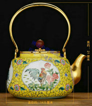 Mascot Three Treasure Bronze Tire Enamel Pot Hotehui Master Creative Teapot Kettle Treasures