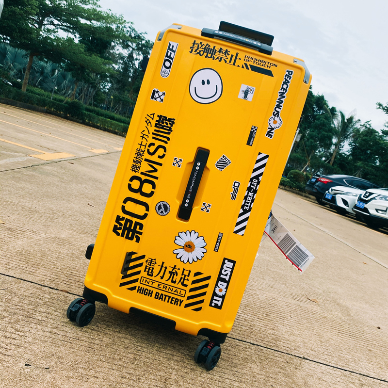 Japanese Instagram Influencer Luggage Suitcase for Women and Men, Large Capacity, Stylish Design, Trolley Password Lock Suitcase, Thickened 30inch Trendy Model 2