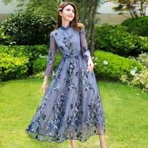 Princess 2021 new spring and autumn new Chinese style pop dresses fairy supersenssen collection waist display slim temperament even dress