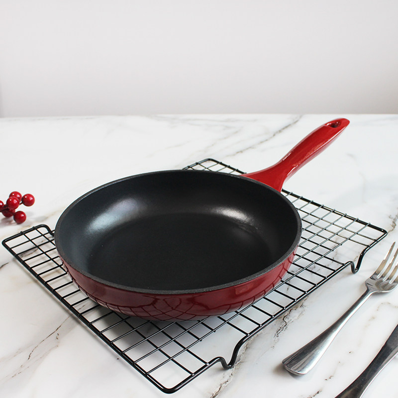 Jinghui cast iron enamel flat frying pan Breakfast pot Small omelette pot High quality high Yan value Western restaurant export original list