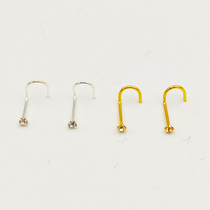 925 pure silver nose nail brow and European and American personality with drilling silver decoration puncture ornament