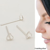 Caring Nose Nail 925 silver perforated nose decoration European and American personality small ear nail with small nose and ear bone nail puncture pure silver ornament