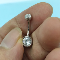 925 pure silver nourishing navel-hole round men and women universal belly button ring European and American sexy belly button navel navel ring