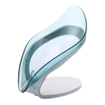 Leaf soap box no punching no water accumulation soap holder household storage rack suction cup bathroom creative drain bracket