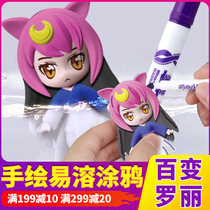 Ye Luoli Q version hand-painted Avatar blind box doll diy handmade gift ice princess water Prince Luoli graffiti play female