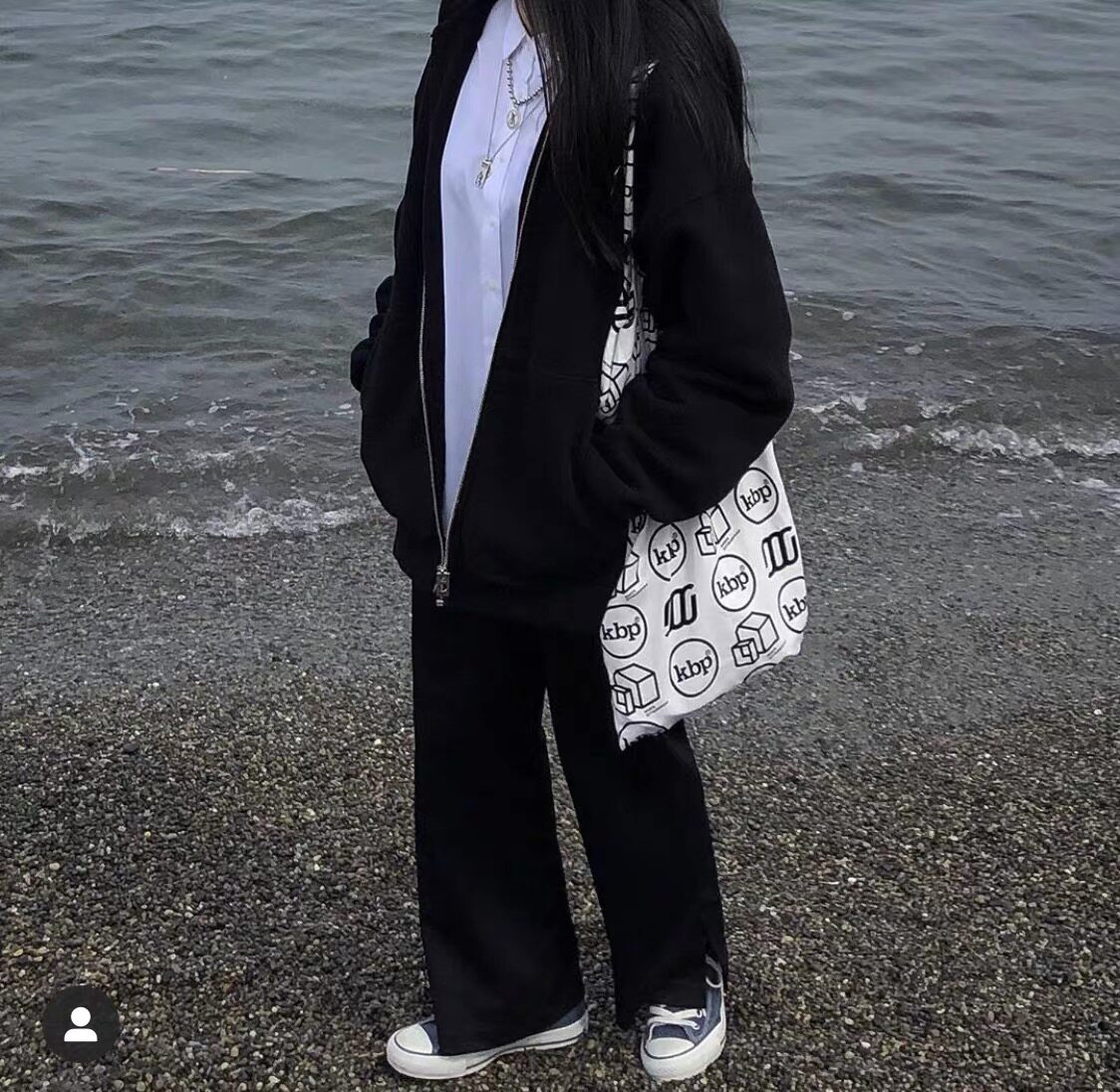 South Korea Ins Red Man Petty Fresher Art Letters Kbp Shopping Bag Canvas Bag Hand Single Shoulder Bag Fashion Woman