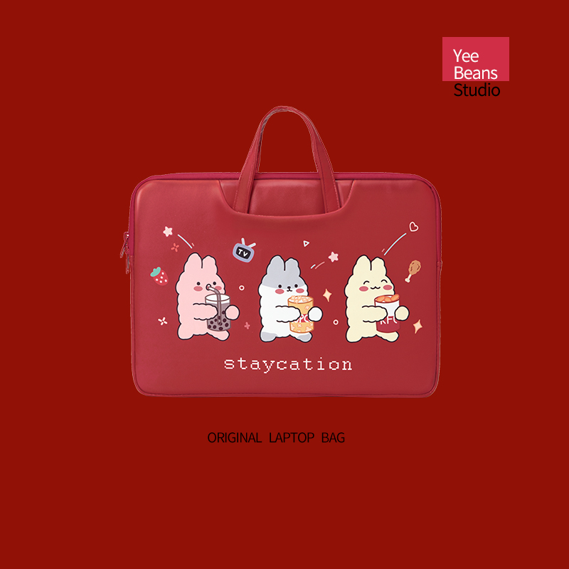 Hand-held oblique laptop bag ins cute literature and art 15 6 suitable for Huawei 14-inch good-looking plush female