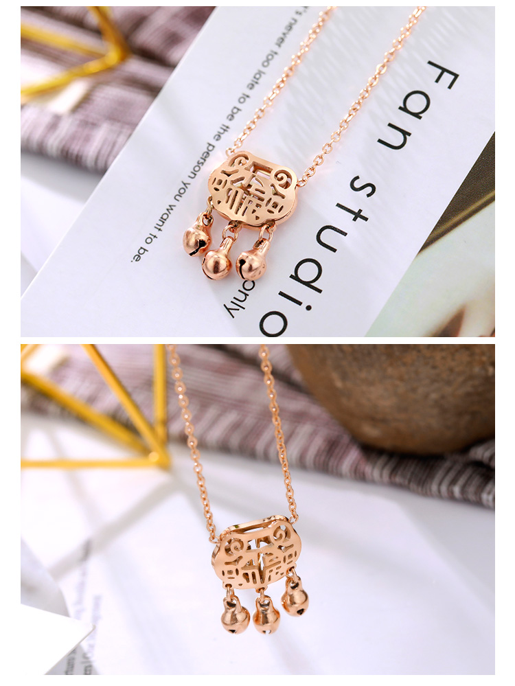 Mo Shang Phiên bản tiếng Nhật và Hàn Quốc mạ vàng hồng vòng chân vàng 18k nữ suốt đời khóa chuông 铛 màu vàng vòng chân đôi trang sức vòng đeo chân nữ