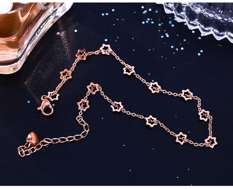 Nhật Bản và Hàn Quốc tấm vàng hồng 18K vòng chân vàng nữ màu vàng titan thép vòng chân phụ kiện phụ nữ những người yêu thích trang sức quà tặng những mẫu lắc chân đẹp nhất