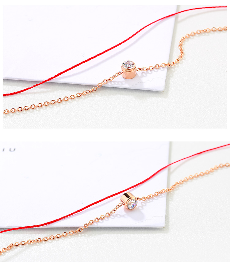 Mo Shang mạ vàng 18K dây đỏ vòng chân nữ phiên bản Nhật Bản và Hàn Quốc của đôi kim cương mạ vàng đôi trang sức vòng chân vàng lắc chân nữ 10k