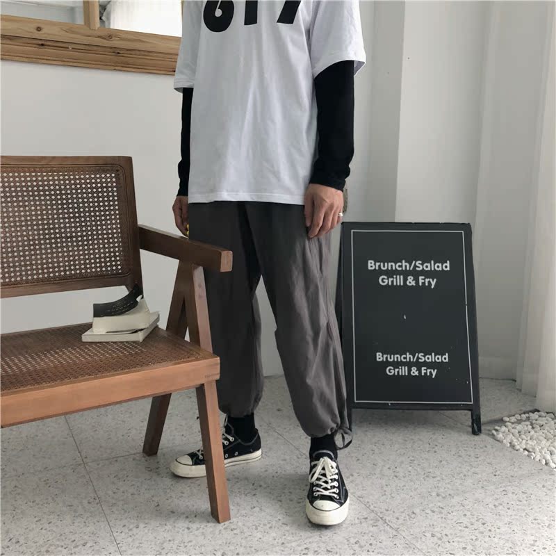 Ajoe / Nhật Bản Ami 咔叽 đường phố hip hop giản dị cắt ba chiều Chức năng chân chùm tia quần kaki túi hộp