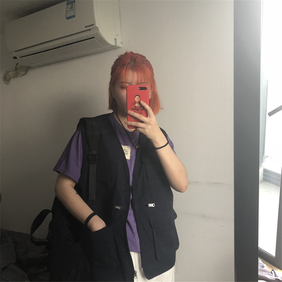 Ajoe retro dụng cụ vest chức năng chiến thuật quân sự nhiều túi vest nam và nữ ao khoac nam