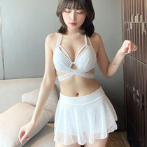 Bikini swimsuit women split skirt style ins Wind Conservative belly thin sexy fairy fan soak hot spring swimsuit women