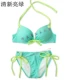 Bộ bikini ren châu Âu và Mỹ gợi cảm ngực nhỏ ba điểm tụ tập trong bộ đồ tắm suối nước nóng nữ cổ tích chia đôi gió - Bikinis