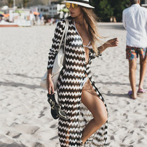 New holiday sunscreen lace hollow cardigan sexy bikini swimsuit blouse dress gown coat coat long skirt