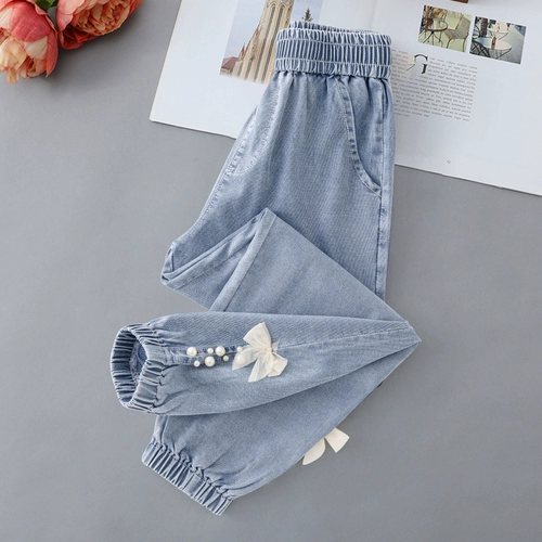 Летние тонкие штаны, детские джинсы, средство от комаров, летняя одежда, подходит для подростков