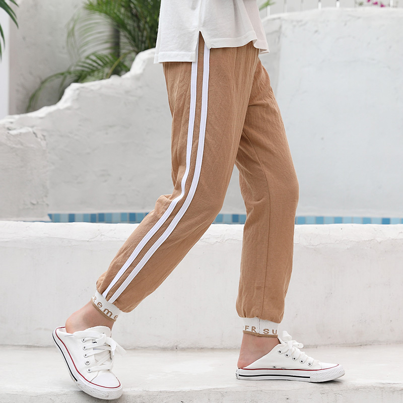 Qingcang cô gái quần Quần bó sát Big Kids Mang ngoại Air Casual Pants Xuân Thu Thin Childrens quần mùa thu.