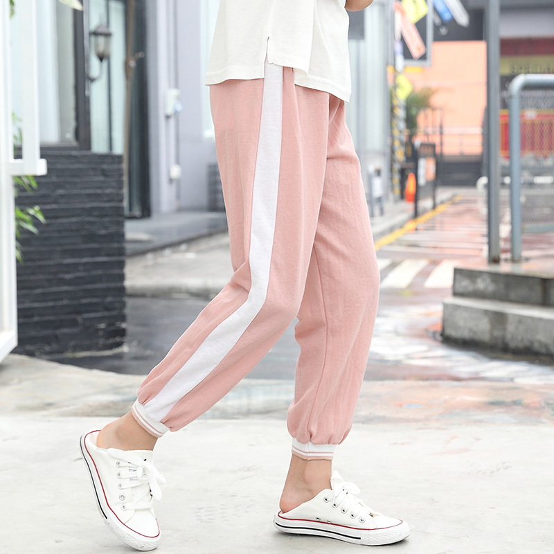 Qingcang cô gái quần Quần bó sát Big Kids Mang ngoại Air Casual Pants Xuân Thu Thin Childrens quần mùa thu.