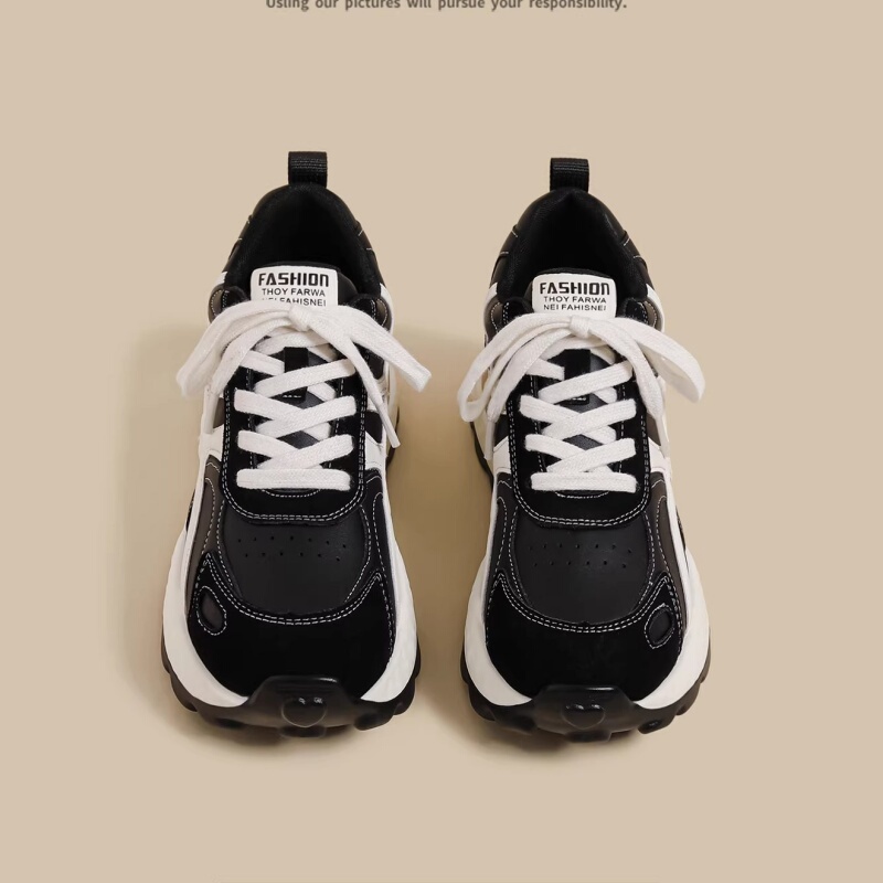 2025 Autumn New Thick-Soled Platform Women's Black Tire Sports Jogging Shoes Popular Dad Sneakers German Training Shoes Forrest Gump Shoes