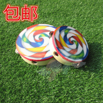 Childrens tambourine wooden kindergarten teacher performance Orff music instrument baby hand drum