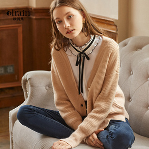 [New 191 nhân dân tệ] 2018 mùa thu của phụ nữ cardigan áo len ngắn lỏng mỏng dài tay áo len áo khoác