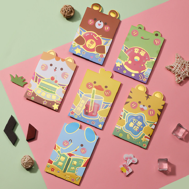 Three-dimensional red packet bag 2022 Tiger year new creative personality Lean is enveloping cute cartoon children New Chinese New Year red envelops