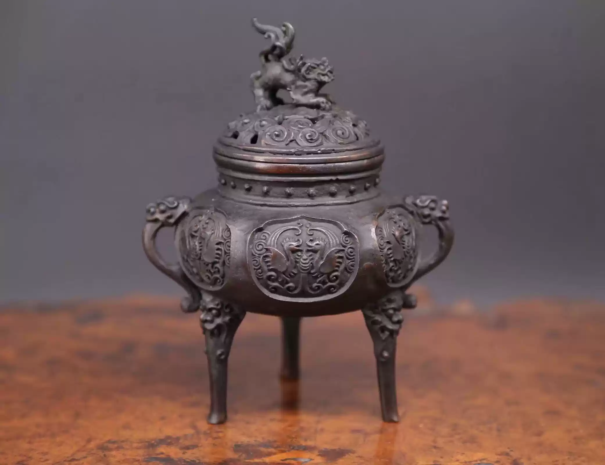 金工 銅製 梟型香炉 香道具 美術品 伝統美術工芸品・高岡銅器・香炉