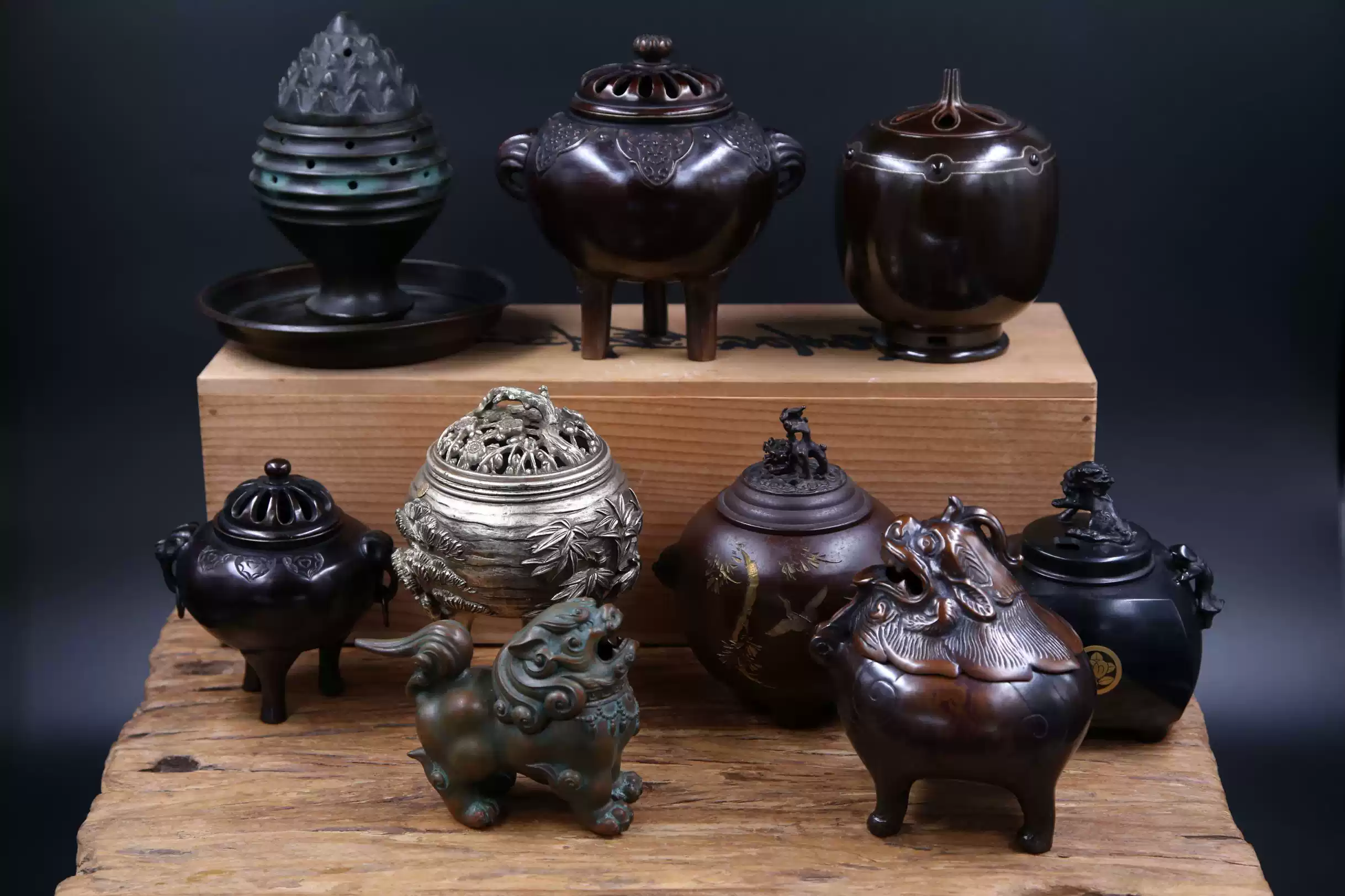 金工 銅製 梟型香炉 香道具 美術品 伝統美術工芸品・高岡銅器・香炉