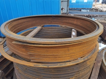 A set of 2 iron hoop flange wheel tracks