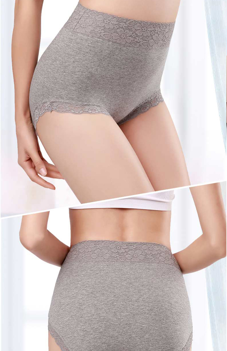 Quần lót 3 eo cao bằng vải cotton cotton cotton thoáng khí bụng thoải mái quần lót nữ triumph