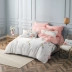 Carolina giường dệt lanh chăn đơn kép 1.5 / 1.8m gia đình bốn hoa đổ Yan - Bộ đồ giường bốn mảnh Bộ đồ giường bốn mảnh