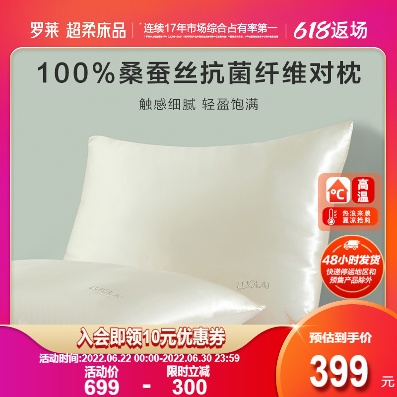 Rolaie Home Spun Silk Pillow Pillow Core Adults Pair Pillow Mulberry Silk Antibacterial Real Silk Pillow Domestic Pair of clothes