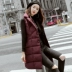 Áo khoác vest nữ châu Âu xuống dáng dài phần nữ phiên bản Hàn Quốc 2018 mùa đông mới thủy triều thời trang áo vest cotton vai sinh viên áo khoác nữ kaki Áo vest