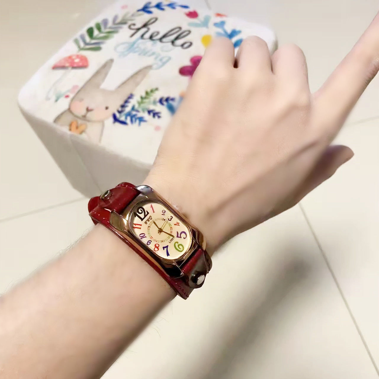 2022 New style retro - leather watch color elliptical dial domestic bullskin watch male and female watch