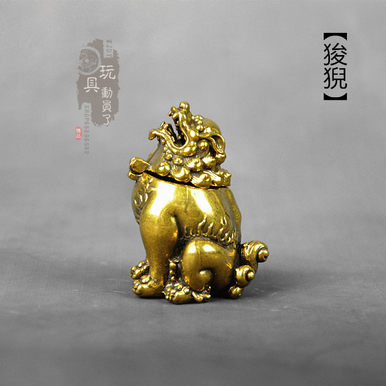 微雕铜器纯黄铜香炉神兽狻猊铜炉香插茶宠茶台禅意摆件香薰炉装饰