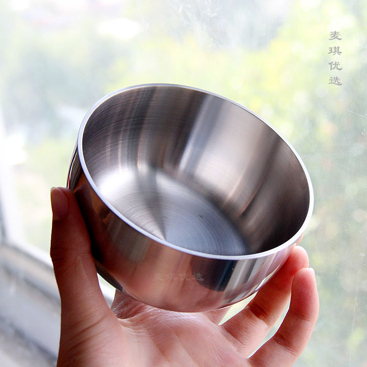 Little monster 18-10 stainless steel Children's bowl non-staple food Small Bowl baby eating bowl thickened baby feeding bowl anti-fall