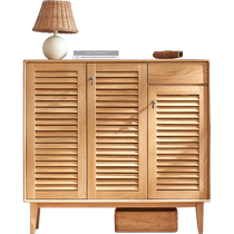 Original element all solid wood shoe cabinet Nordic simple modern oak entrance storage storage shoe cabinet with lock F8094