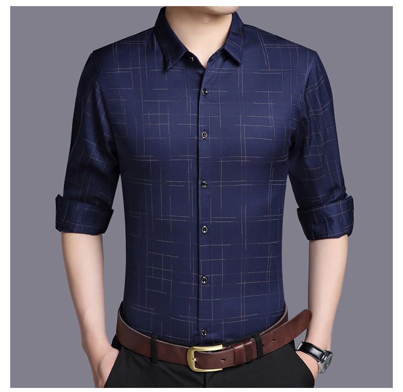Quần áo mùa đông ở Nam Cực áo sơ mi nam dài tay cộng với nhung dày ấm áp cỡ lớn áo rộng cha áo sơ mi trang nam cao cấp