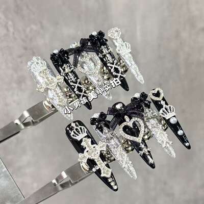y2k Subculture 2D Hot Girl Little Boy Nail Art Pure Handcrafted Wearable Nail Detachable Patch 902