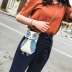 2018 làn sóng mới dễ thương hoang dã phiên bản Hàn Quốc của túi điện thoại di động mini túi nữ dọc vai hoạt hình túi đeo chéo da Túi điện thoại