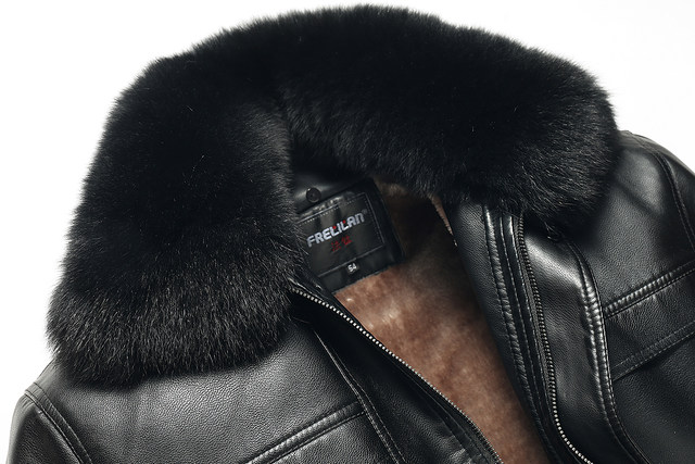 Winter mid-length large-size middle-aged and elderly men's fur coat fur coat large fur collar PU leather coat dad outfit